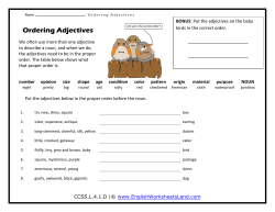 Lots of Adjectives In The Nest