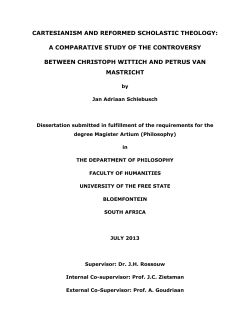 cartesianism and reformed scholastic theology: a comparative study