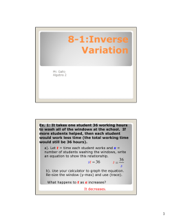 8-1:Inverse Variation