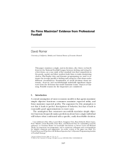 Do Firms Maximize? Evidence from Professional Football David
