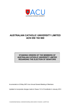 Standing Orders for Election of Senators