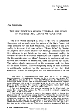 Jan Kieniewicz THE NEW EUROPEAN WORLD OVERSEAS : THE