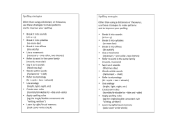 Spelling strategies Other than using a dictionary or thesaurus, use