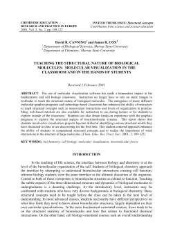 teaching the structural nature of biological molecules: molecular