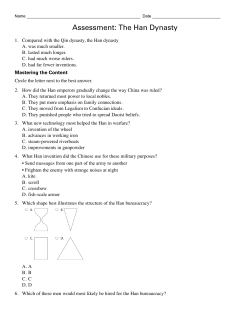 Assessment: The Han Dynasty