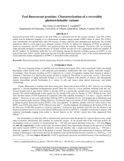 Teal fluorescent proteins: Characterization of a reversibly
