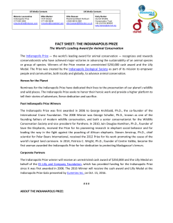 FACT SHEET: THE INDIANAPOLIS PRIZE