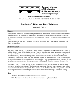 Rochester`s Riots and Race Relations