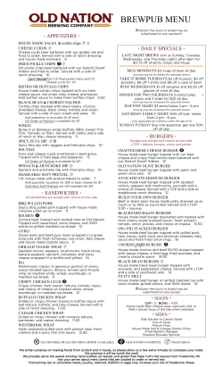 Menu - Old Nation Brewing Co.