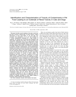Identification and Characterization of Toxicity of Contaminants in Pet