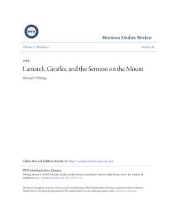 Lamarck, Giraffes, and the Sermon on the Mount