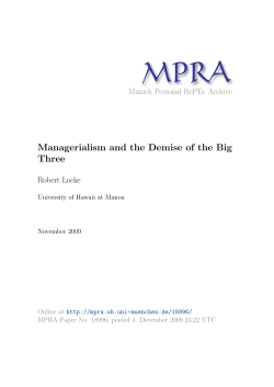 Managerialism and the Demise of the Big Three