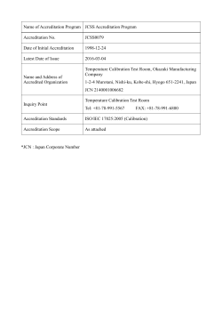 *JCN : Japan Corporate Number Name of Accreditation Program