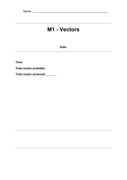 M1 - Vectors - Mathematics with Mr Walters
