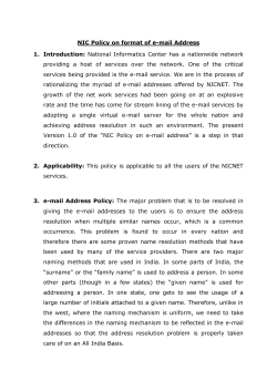 NIC Policy on format of e-mail Address