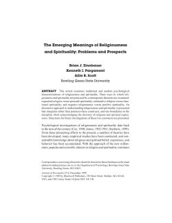 The Emerging Meanings of Religiousness and
