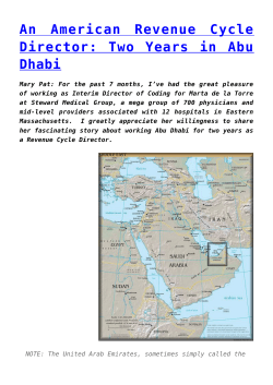 An American Revenue Cycle Director: Two Years in Abu Dhabi