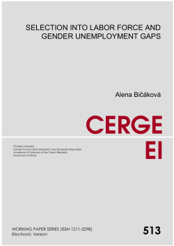 selection into labor force and gender unemployment gaps - Cerge-Ei