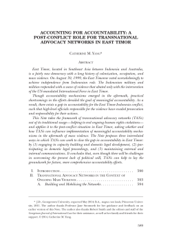 accounting for accountability: a post-conflict role