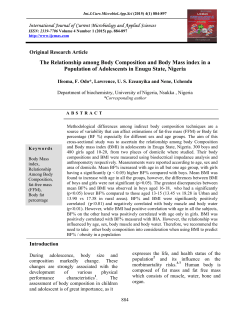 The Relationship among Body Composition and Body