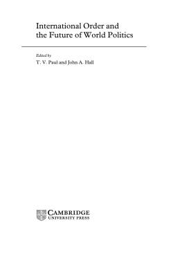 International Order and the Future of World Politics