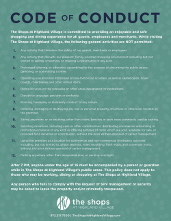 code conduct - The Shops at Highland Village