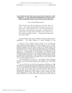 Hate Speech And The Language Of Racism In Latin America: A