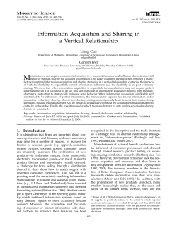 Information Acquisition and Sharing in a Vertical Relationship