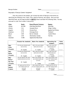 Georgia Studies Name Geography of Georgia Summer Assignment