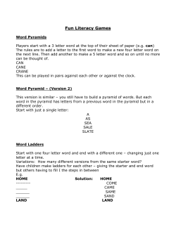 Literacy games ideas