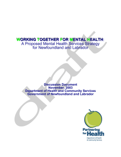 WORKING TOGETHER FOR MENTAL HEALTH
