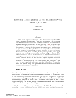 Separating Mixed Signals in a Noisy Environment Using Global