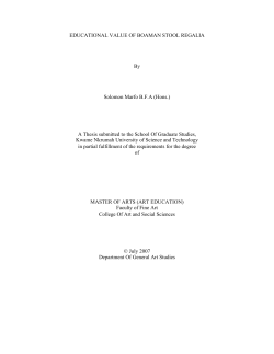 EDUCATIONAL VALUE OF BOAMAN STOOL REGALIA By Solomon