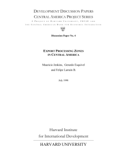 Export Processing Zones in Central America