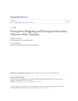 Participative Budgeting and Participant Motivation: A Review of the