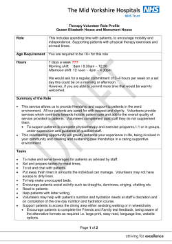 Page 1 of 2 Therapy Volunteer Role Profile Queen Elizabeth House