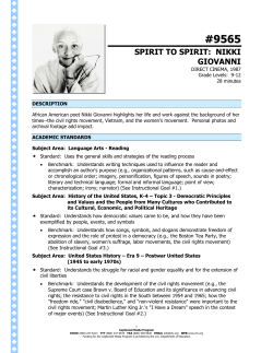 spirit to spirit: nikki giovanni - The Described and Captioned Media