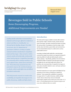 Beverages Sold in Public Schools
