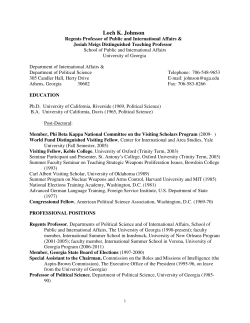 Loch K. Johnson - SPIA UGA