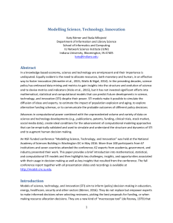 Modelling Science, Technology, Innovation Abstract