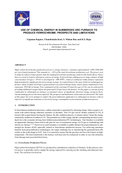 use of chemical energy in submerged arc furnace to