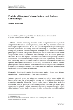 Feminist philosophy of science: history