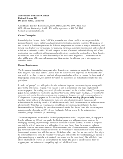 Nationalism and Ethnic Conflict Political Science 211 Dr. Jason