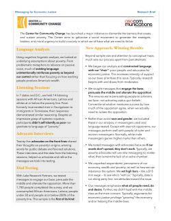 Messaging for Economic Justice