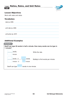 Ratios, Rates, and Unit Rates 5-2