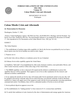 Cuban Missile Crisis and Aftermath