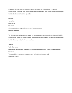 El siguiente documento es un resumen de la tesis doctoral Ways of