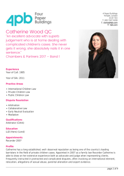 Catherine Wood QC - 4 Paper Buildings