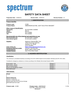 SDS: Ammonium Sulfide - Light Solution
