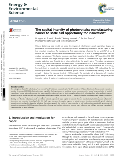 The capital intensity of photovoltaics
